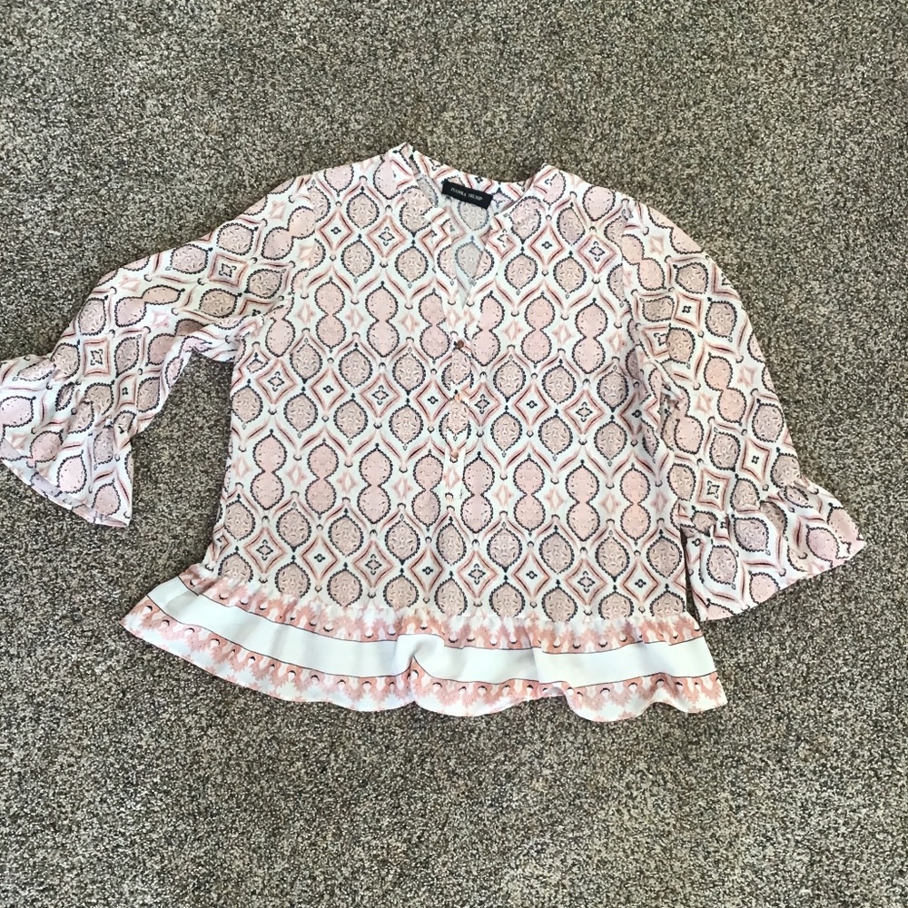 NWOT Ivanka Trump 3/4 Sleeve  Blouse Sz L